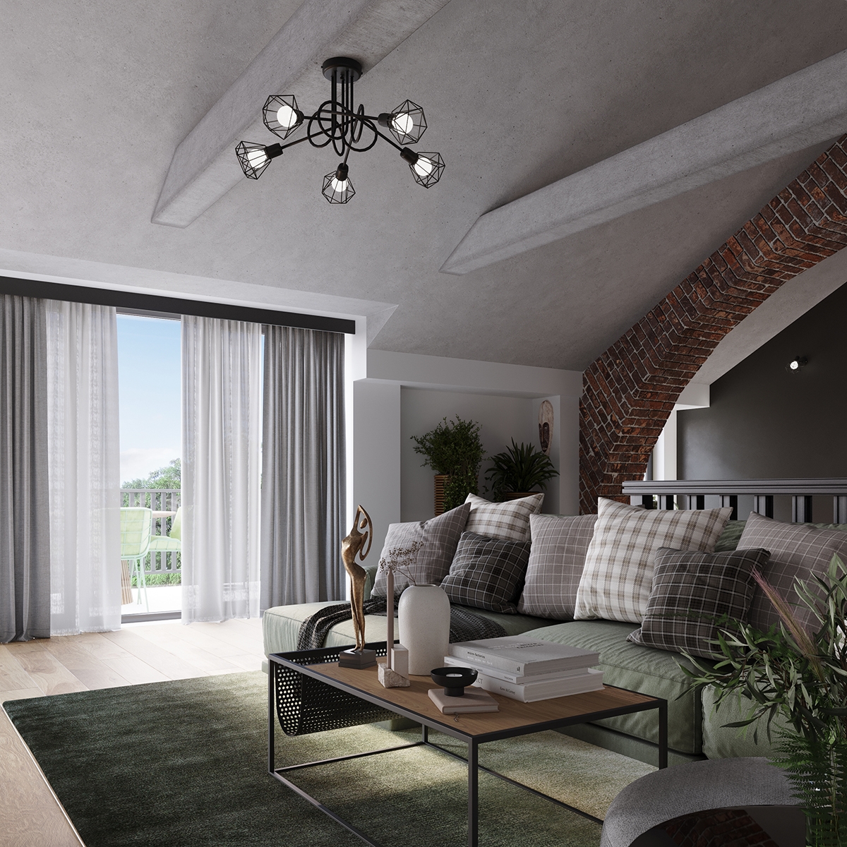 Żyrandol ARTEMIS 3S czarny SL.1109 - Sollux - obrazek 8