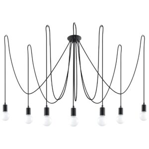 Żyrandol EDISON 7 czarny SL.0372 - Sollux