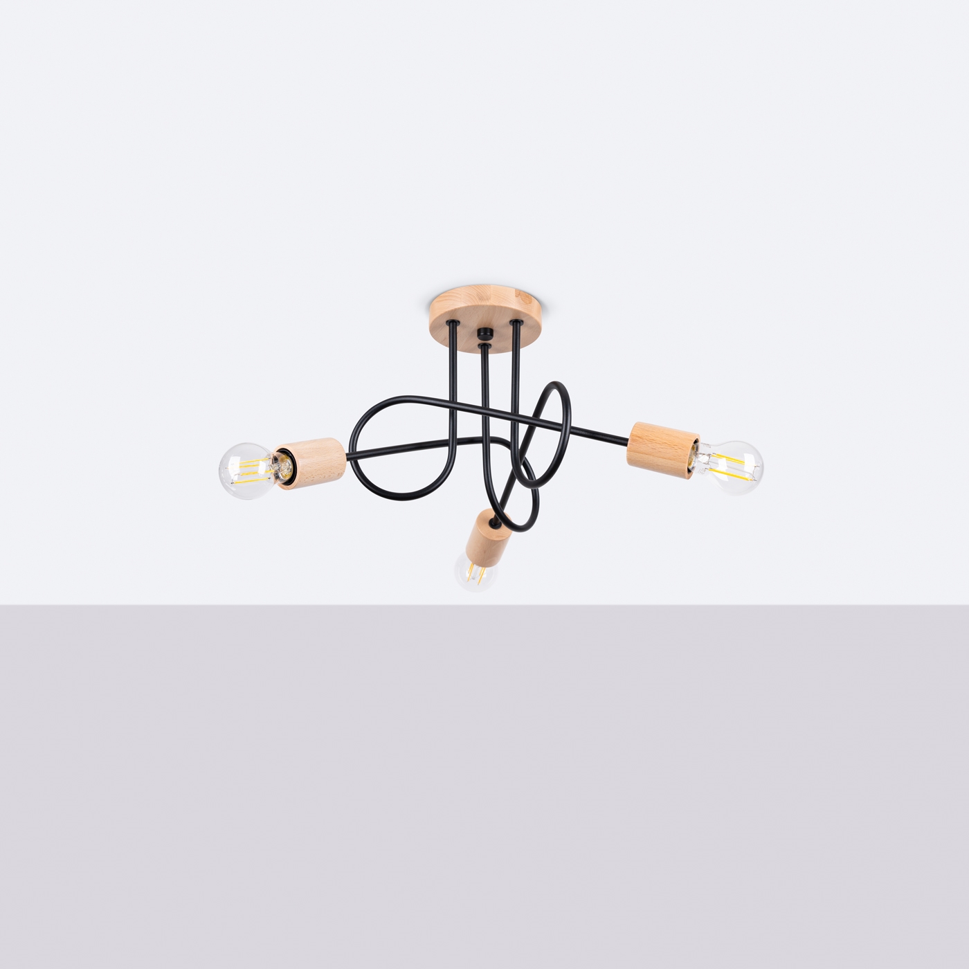 Żyrandol EMBER 3 czarny SL.1477 - Sollux - obrazek 2