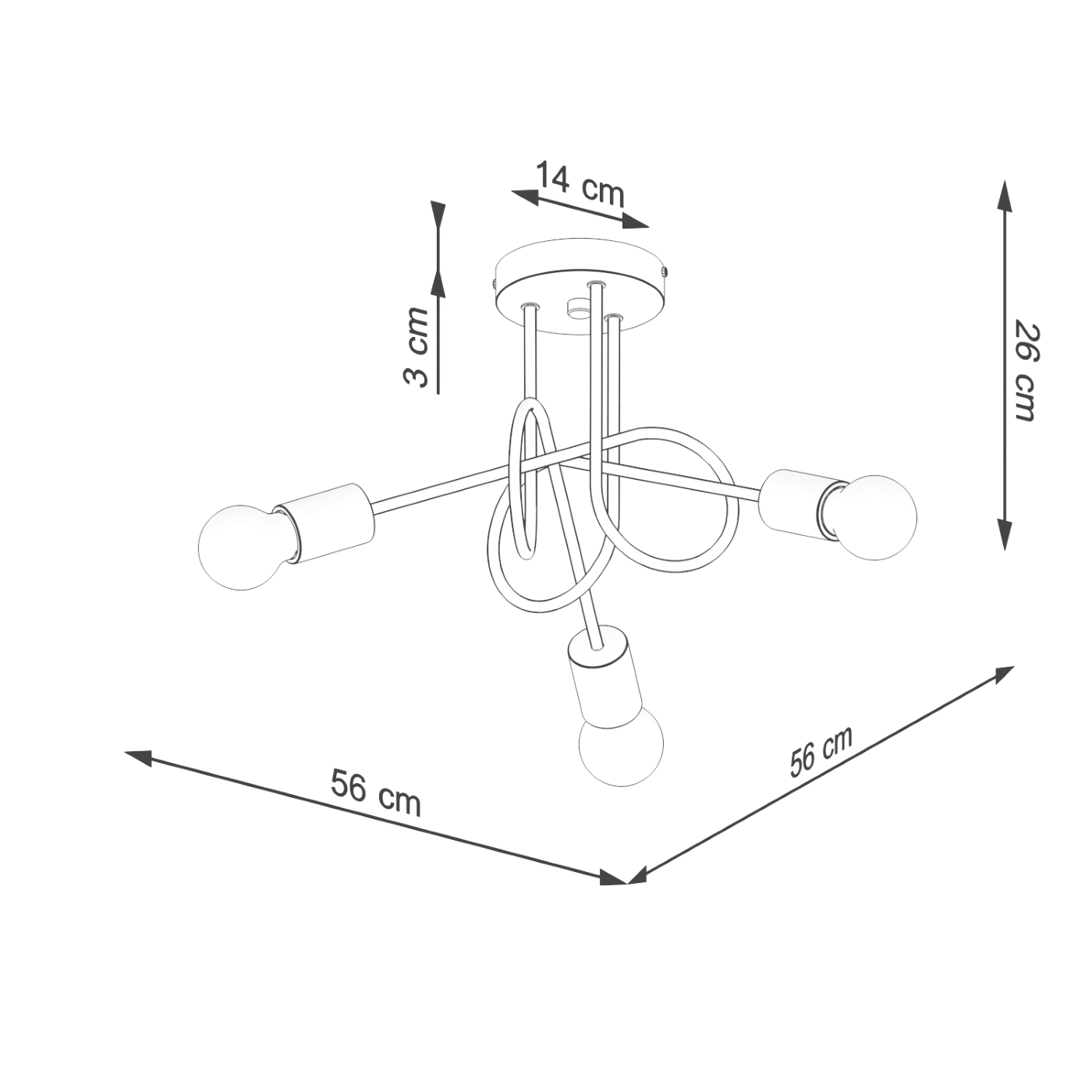 Żyrandol EMBER 3 czarny SL.1477 - Sollux - obrazek 10