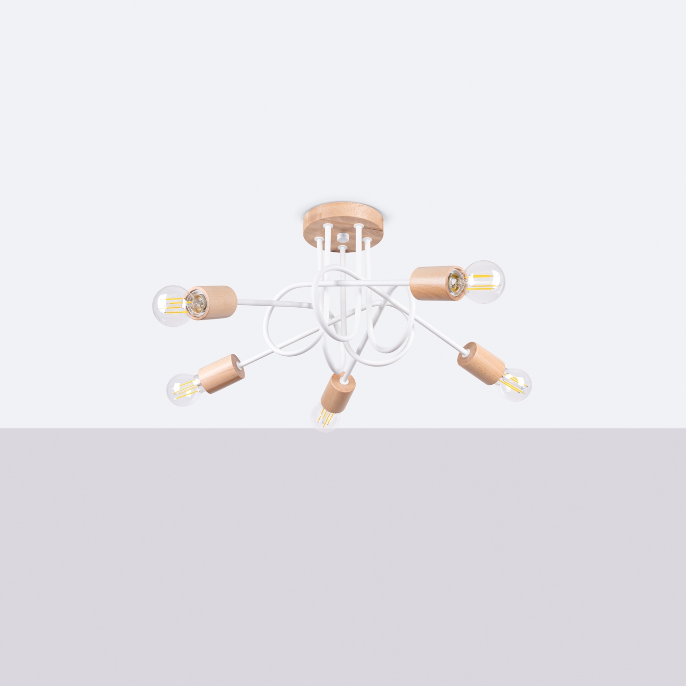 Żyrandol EMBER 5 biały SL.1475 - Sollux - obrazek 2