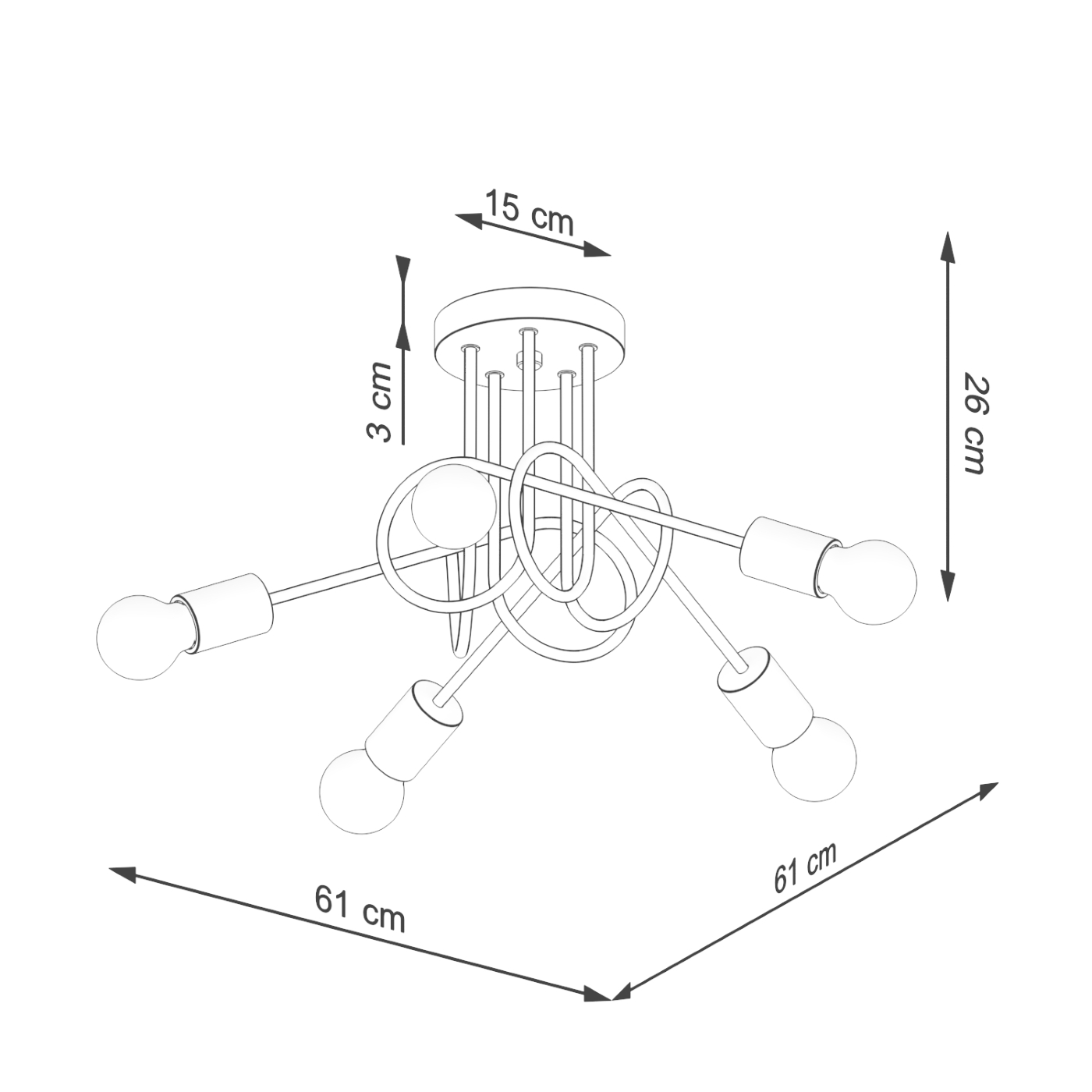 Żyrandol EMBER 5 biały SL.1475 - Sollux - obrazek 10