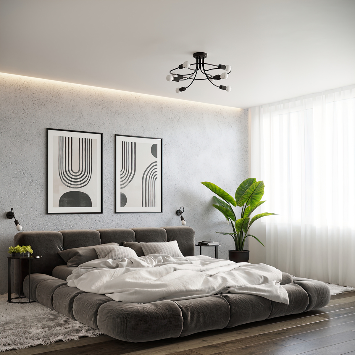 Żyrandol LEVAR 8 czarny SL.1457 - Sollux - obrazek 8