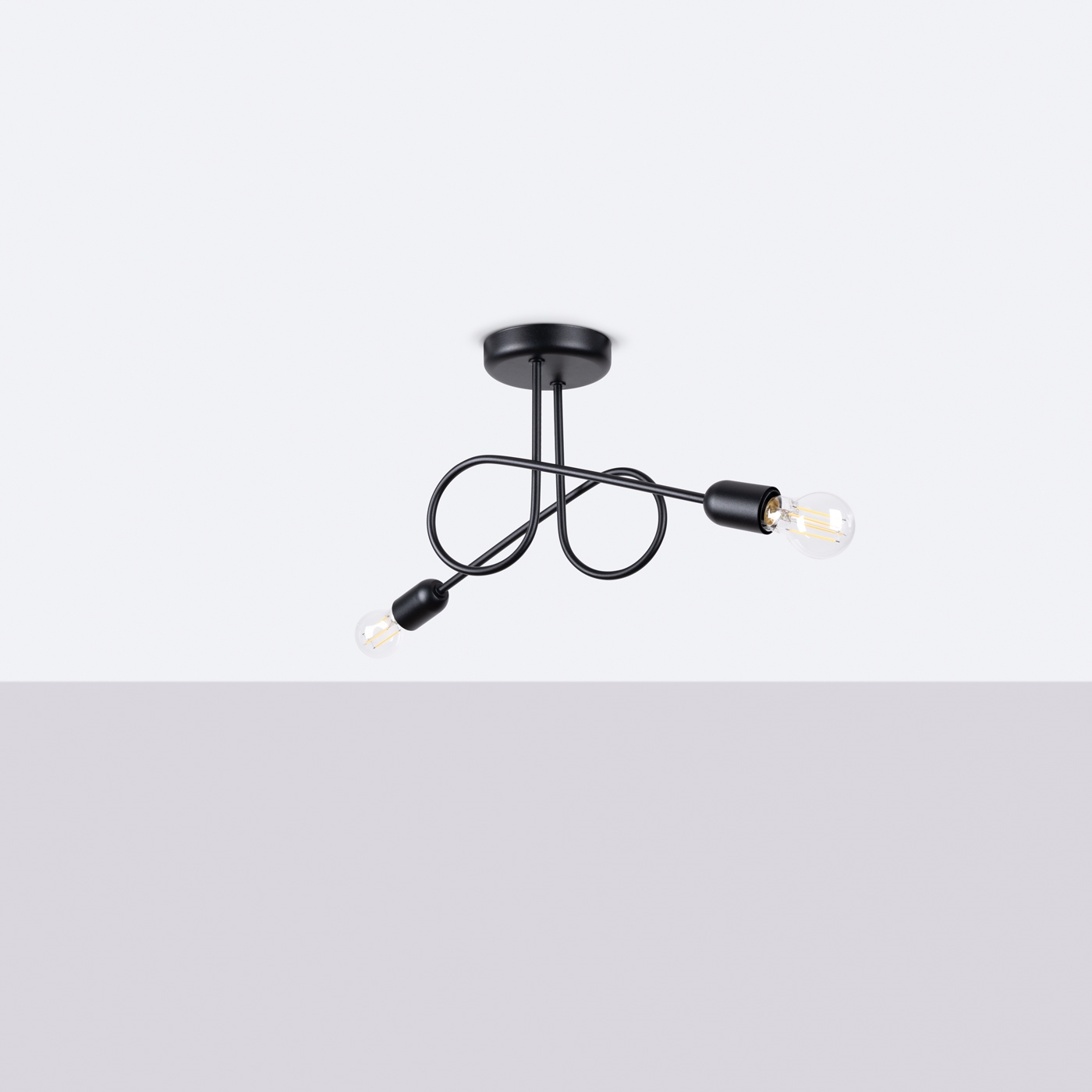 Żyrandol LOOP 2 czarny SL.1472 - Sollux - obrazek 2