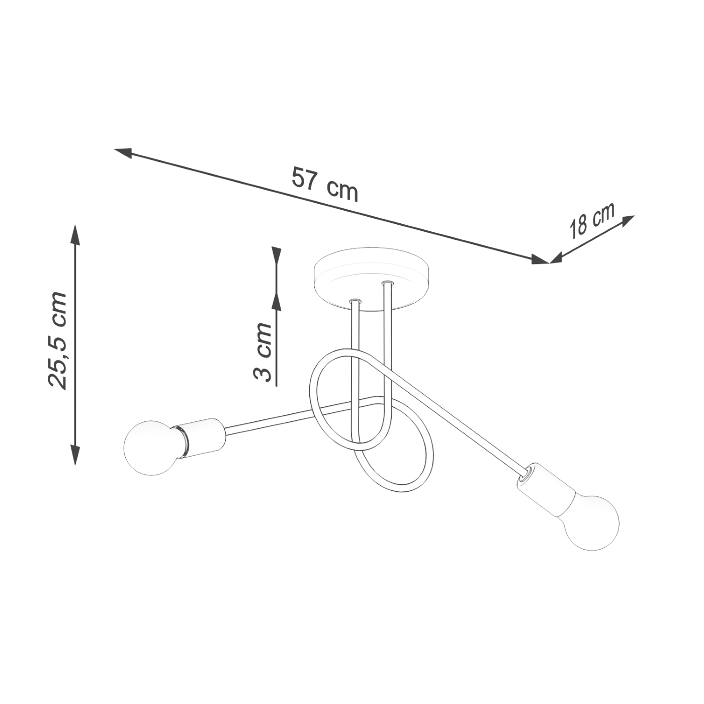 Żyrandol LOOP 2 czarny SL.1472 - Sollux - obrazek 9