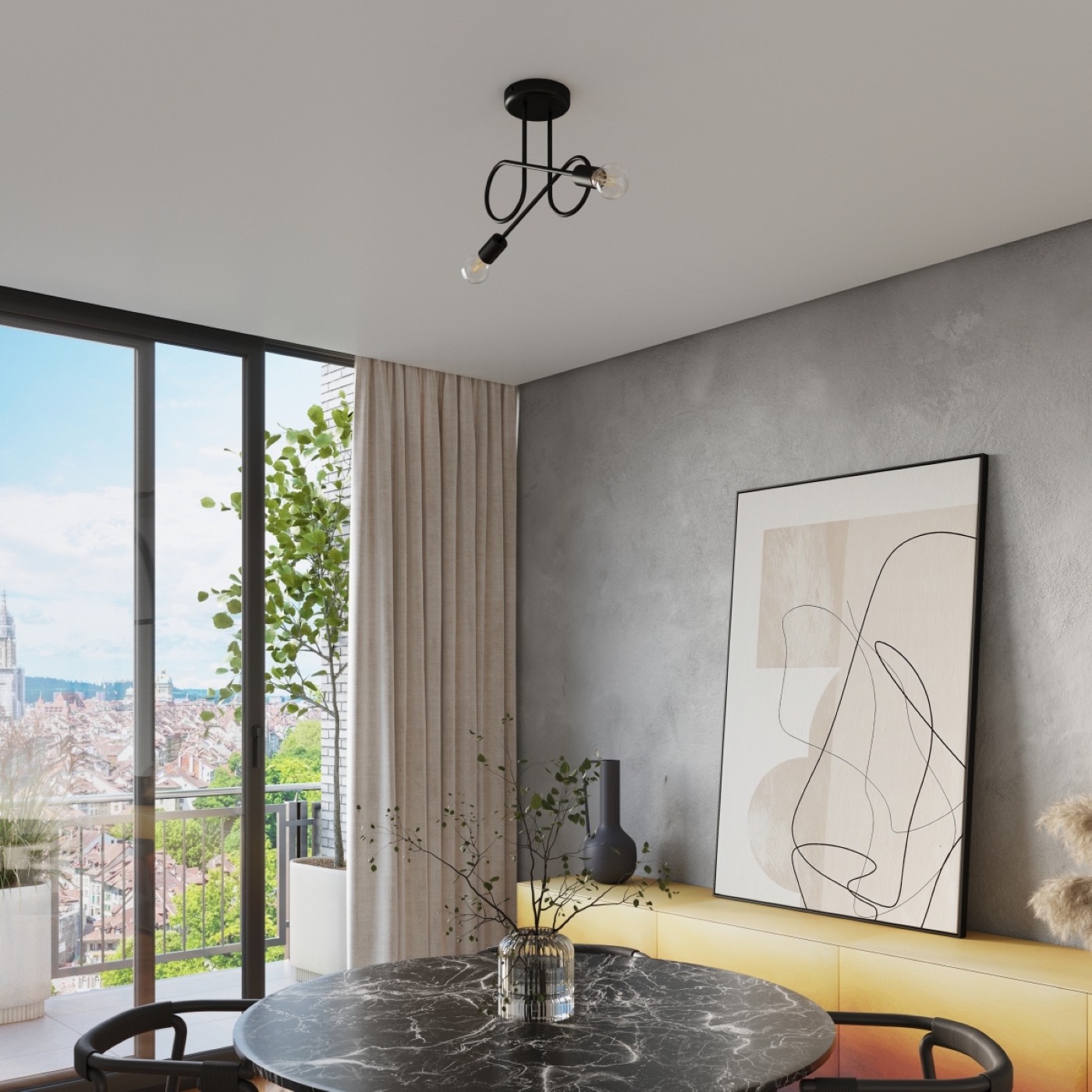 Żyrandol LOOP 2 czarny SL.1472 - Sollux - obrazek 12