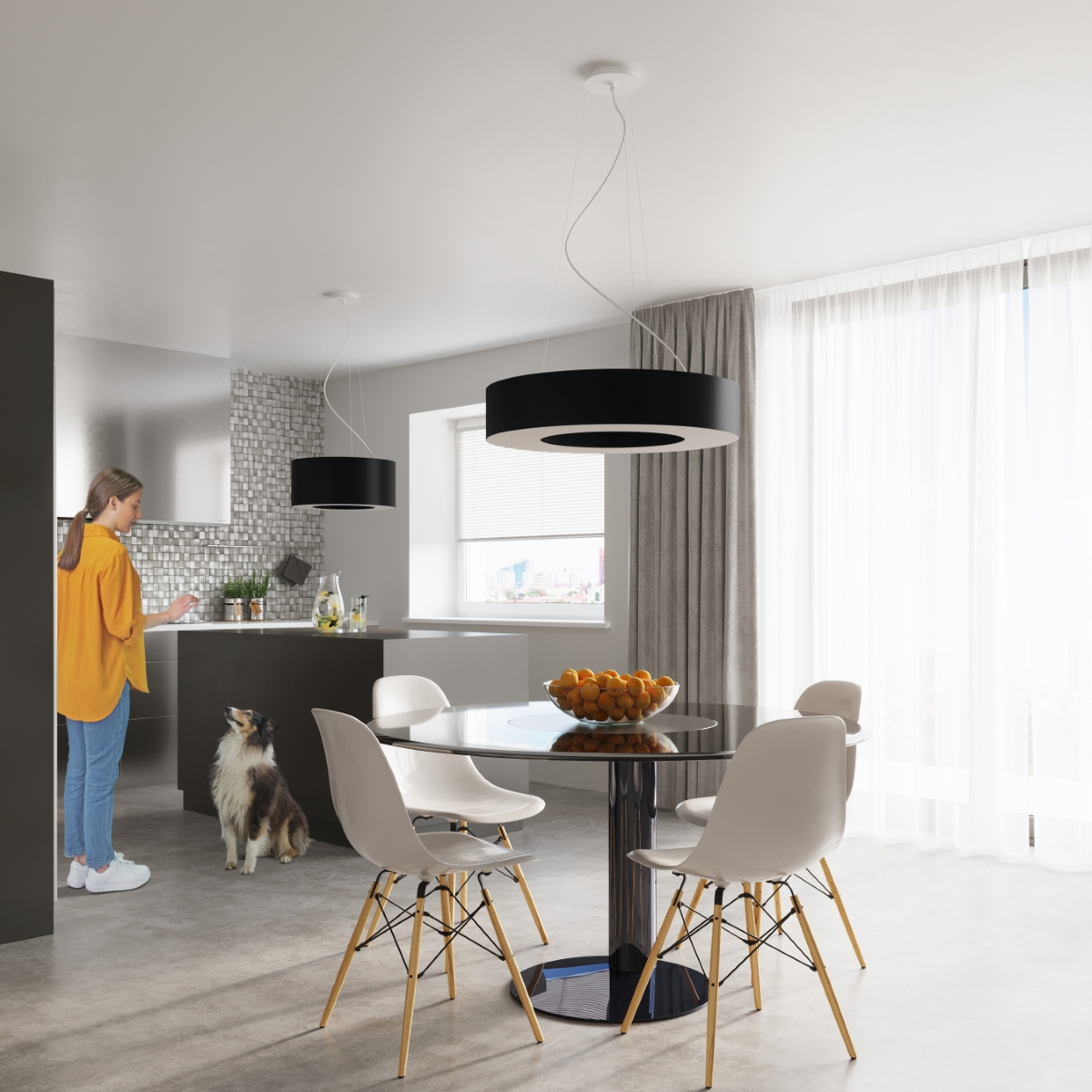 Żyrandol SATURNO SLIM 70 czarny SL.0754 - Sollux - obrazek 6