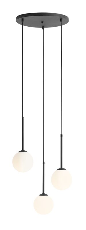 Lampa Wisząca Bosso 3 Ring Black 1087E1_R - Aldex