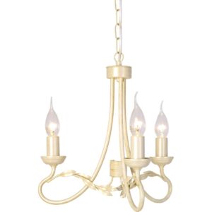 Lampa wisząca Olivia OV3-IVORY-GOLD rustykalna oprawa w kolorze kości słoniowej - Elstead Lighting