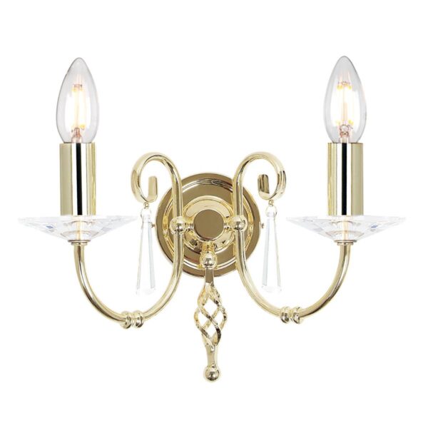 Kinkiet AEGEAN AG2-POL-BRASS oprawa w kolorze polerowanego mosiądzu - Elstead Lighting