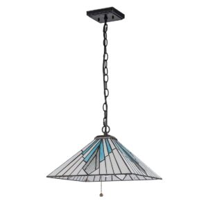 Lampa wisząca ALDERLEY TF-ALDERLEY-P oprawa w kolorze brązowym z kolorowym kloszem - Elstead Lighting
