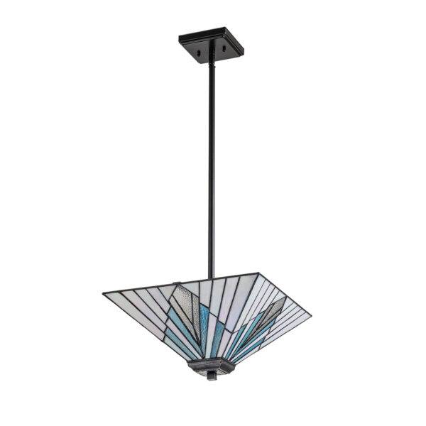 Lampa wisząca ALDERLEY TF-ALDERLEY-F-P oprawa w kolorze brązowym z kolorowym kloszem - Elstead Lighting - obrazek 6