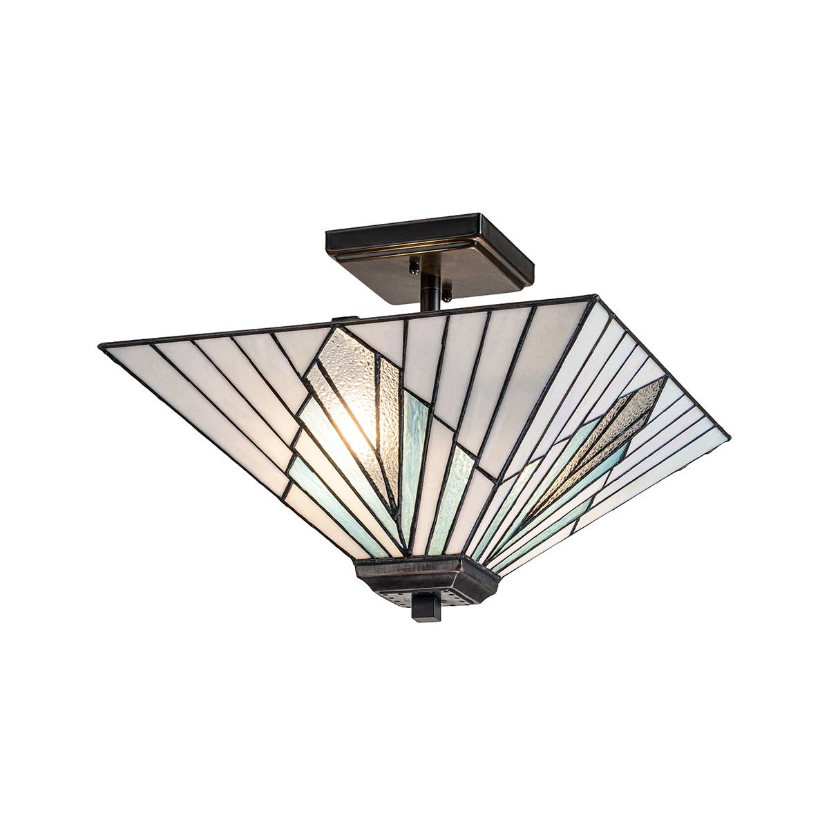 Lampa wisząca ALDERLEY TF-ALDERLEY-F-P oprawa w kolorze brązowym z kolorowym kloszem - Elstead Lighting - obrazek 7