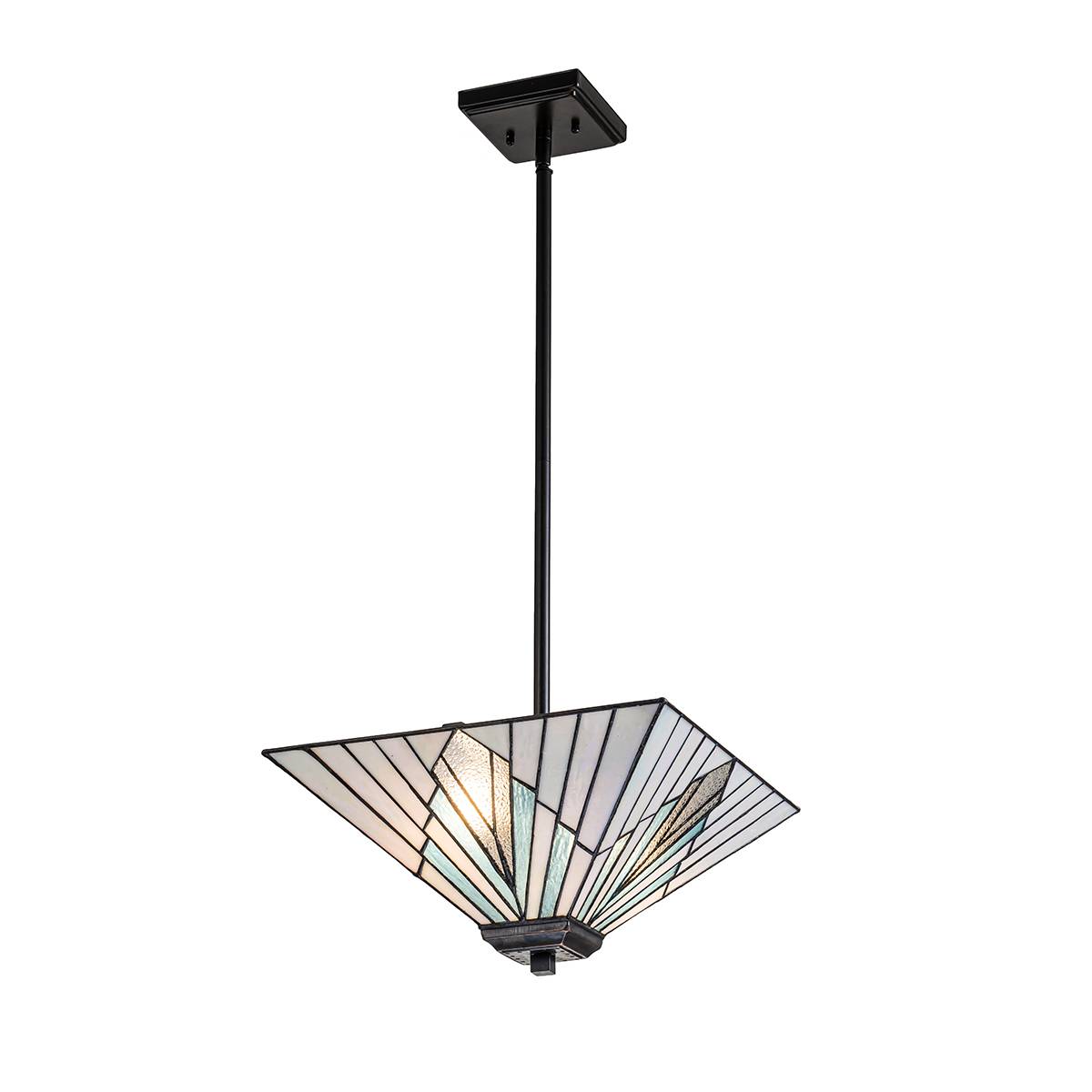 Lampa wisząca ALDERLEY TF-ALDERLEY-F-P oprawa w kolorze brązowym z kolorowym kloszem - Elstead Lighting