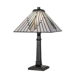 Lampa stołowa ALDERLEY TF-ALDERLEY-TL-L oprawa w kolorze brązowym z kolorowym kloszem - Elstead Lighting