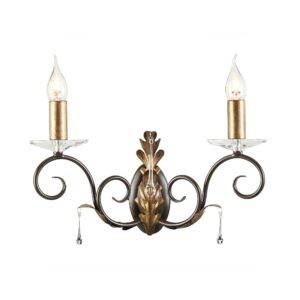 Kinkiet AMARILLI AML2-BRONZE oprawa w kolorze brązu i złotej patyny - Elstead Lighting