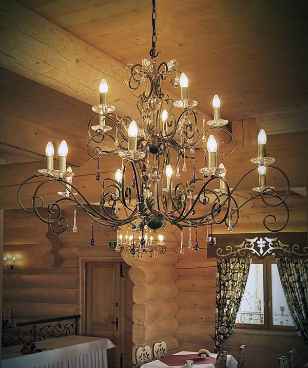 Żyrandol Amarilli AML15 BR/GLD brązowo-złota oprawa w klasycznym stylu - Elstead Lighting - obrazek 2