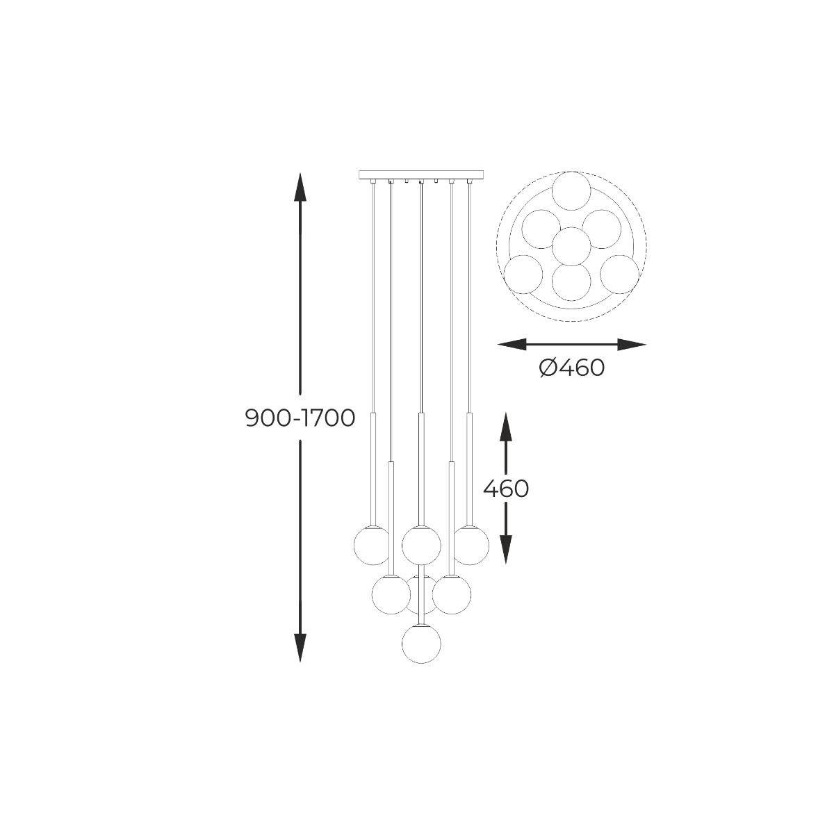 Lampa wisząca ARCTURUS P0574-07F-SDFZ oprawa w kolorze czerni i złota - Zuma Line - obrazek 4