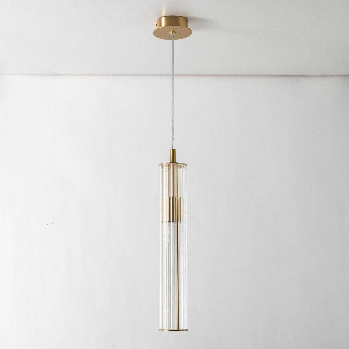 Lampa wisząca ARIA 1220 oprawa w kolorze szczotkowanego mosiądzu - Zuma Line - obrazek 2