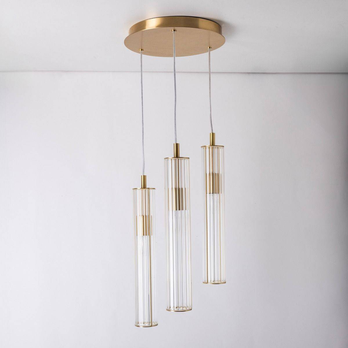 Lampa wisząca ARIA 1221 oprawa w kolorze szczotkowanego mosiądzu - Zuma Line - obrazek 2