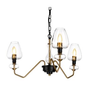 Lampa wisząca ARMAND DL-ARMAND3-AB oprawa w kolorze czerni i postarzanego mosiądzu - Elstead Lighting
