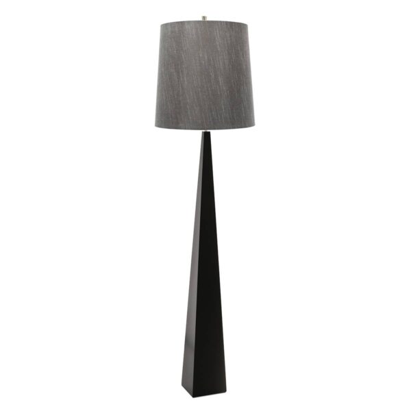 Lampa podłogowa ASCENT ASCENT-FL-BLK oprawa w kolorze czarnym z szarym abażurem - Elstead Lighting
