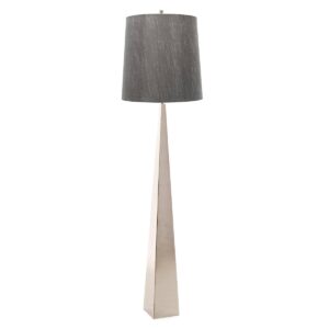 Lampa podłogowa ASCENT ASCENT-FL-PN oprawa w kolorze polerowanego niklu z szarym abażurem - Elstead Lighting