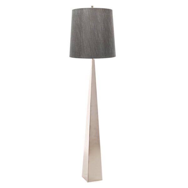 Lampa podłogowa ASCENT ASCENT-FL-PN oprawa w kolorze polerowanego niklu z szarym abażurem - Elstead Lighting