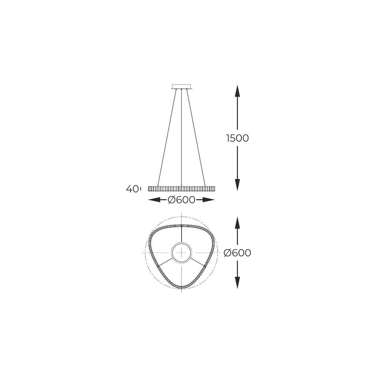 Lampa wisząca ATHESA MD3169-1-3GT oprawa w kolorze złotym - Zuma Line - obrazek 5