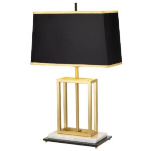 Lampa stołowa ATLAS ATLAS-TL oprawa w kolorze szczotkowanego mosiądzu z czarnym abażurem - Elstead Lighting