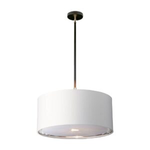 Lampa wisząca BALANCE BALANCE-P-BKPN oprawa w kolorze czerni i polerowanego niklu z białym abażurem - Elstead Lighting