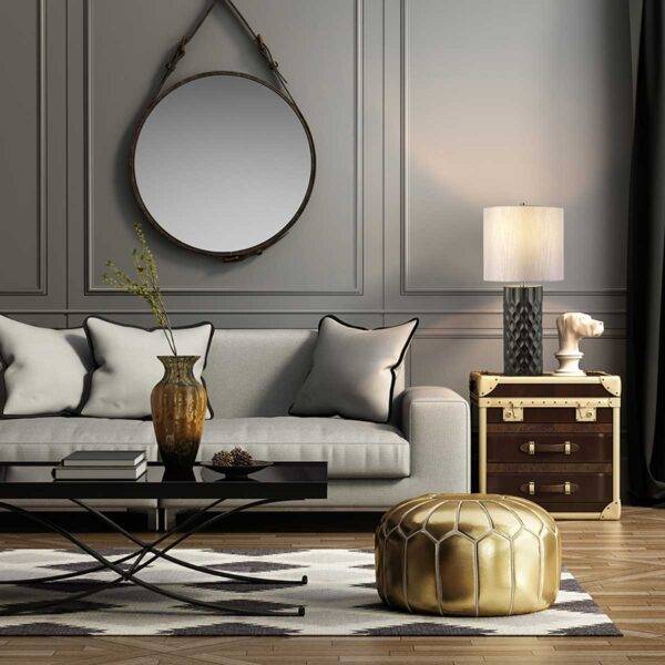 Lampa stołowa BARBICAN BARBICAN-TL oprawa w kolorze grafitowym ze srebrnym abażurem - Elstead Lighting - obrazek 2