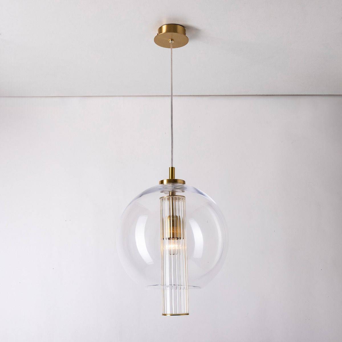 Lampa wisząca BELLA 1240 oprawa w kolorze szczotkowanego mosiądzu - Zuma Line - obrazek 4