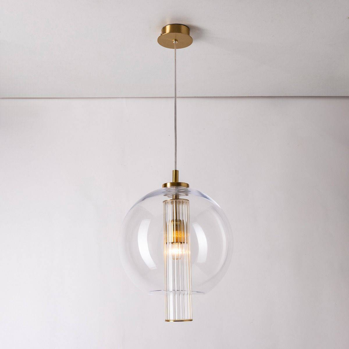 Lampa wisząca BELLA 1240 oprawa w kolorze szczotkowanego mosiądzu - Zuma Line - obrazek 5