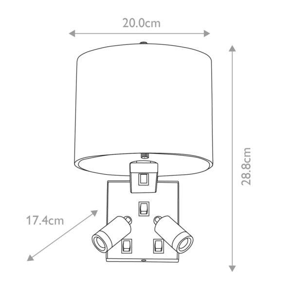 Kinkiet BELMONT BELMONT-3W oprawa w kolorze szczotkowanego niklu z białym abażurem - Elstead Lighting - obrazek 2