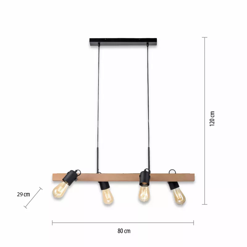 Lampa wisząca CANOP 15630-18 oprawa w kolorze czerni i drewna - Paul Neuhause - obrazek 6