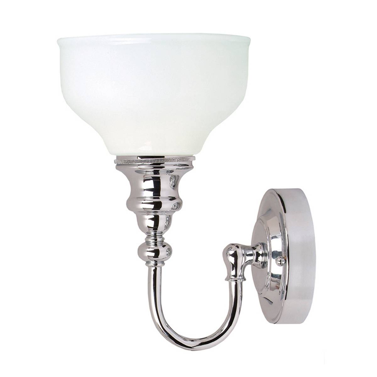 Kinkiet CHEADLE BATH-CD1 oprawa w kolorze chromu z białym kloszem - Elstead Lighting