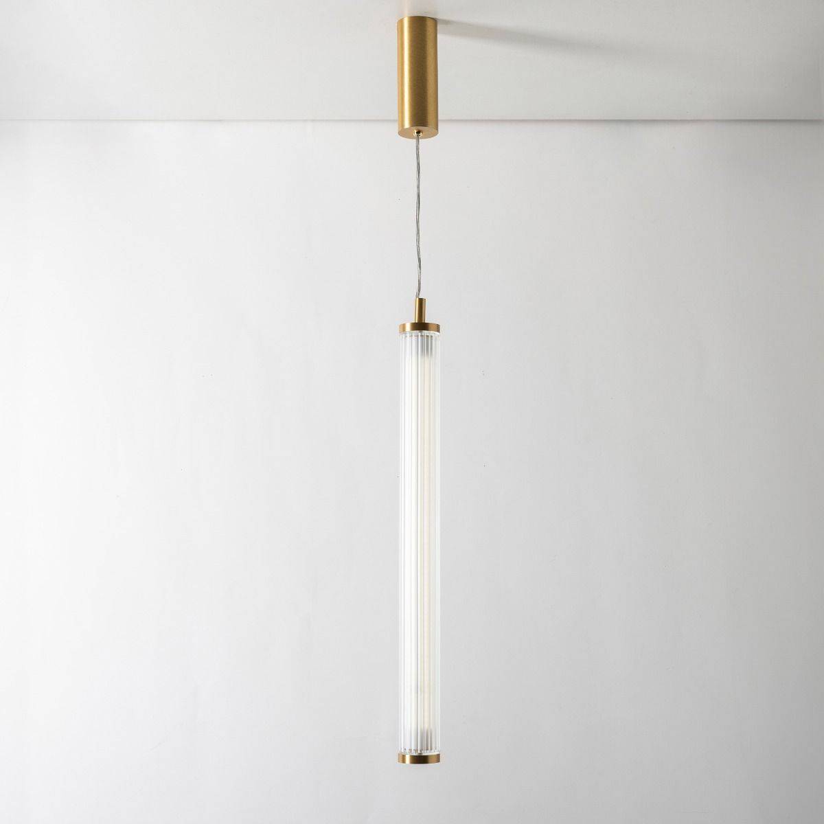 Lampa wisząca COMO 1233 oprawa w kolorze szczotkowanego mosiądzu + pilot - Zuma Line - obrazek 3