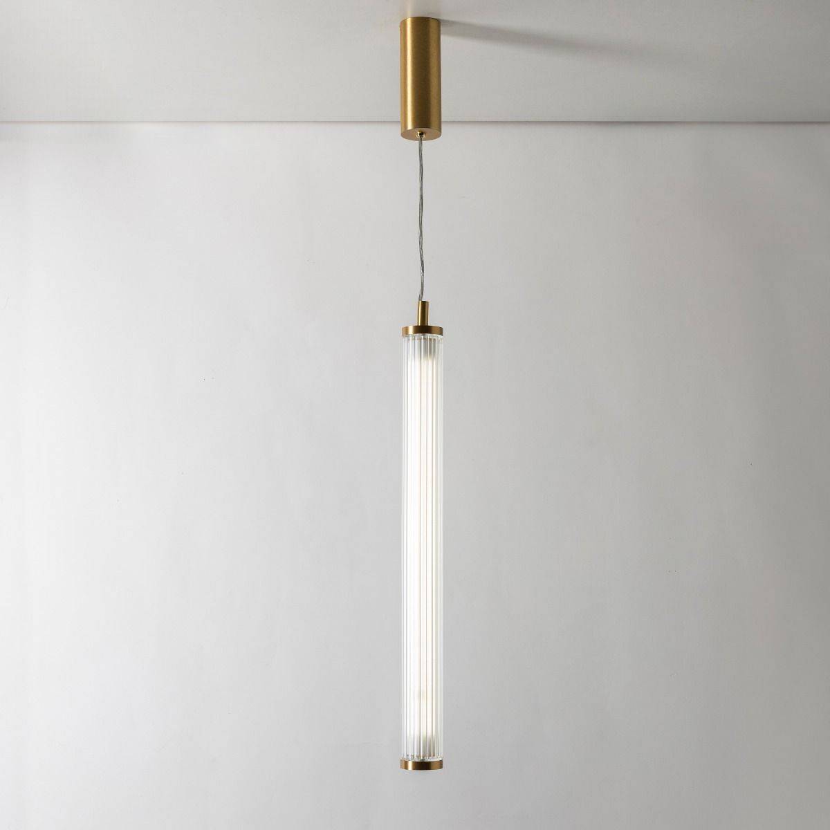 Lampa wisząca COMO 1233 oprawa w kolorze szczotkowanego mosiądzu + pilot - Zuma Line - obrazek 4