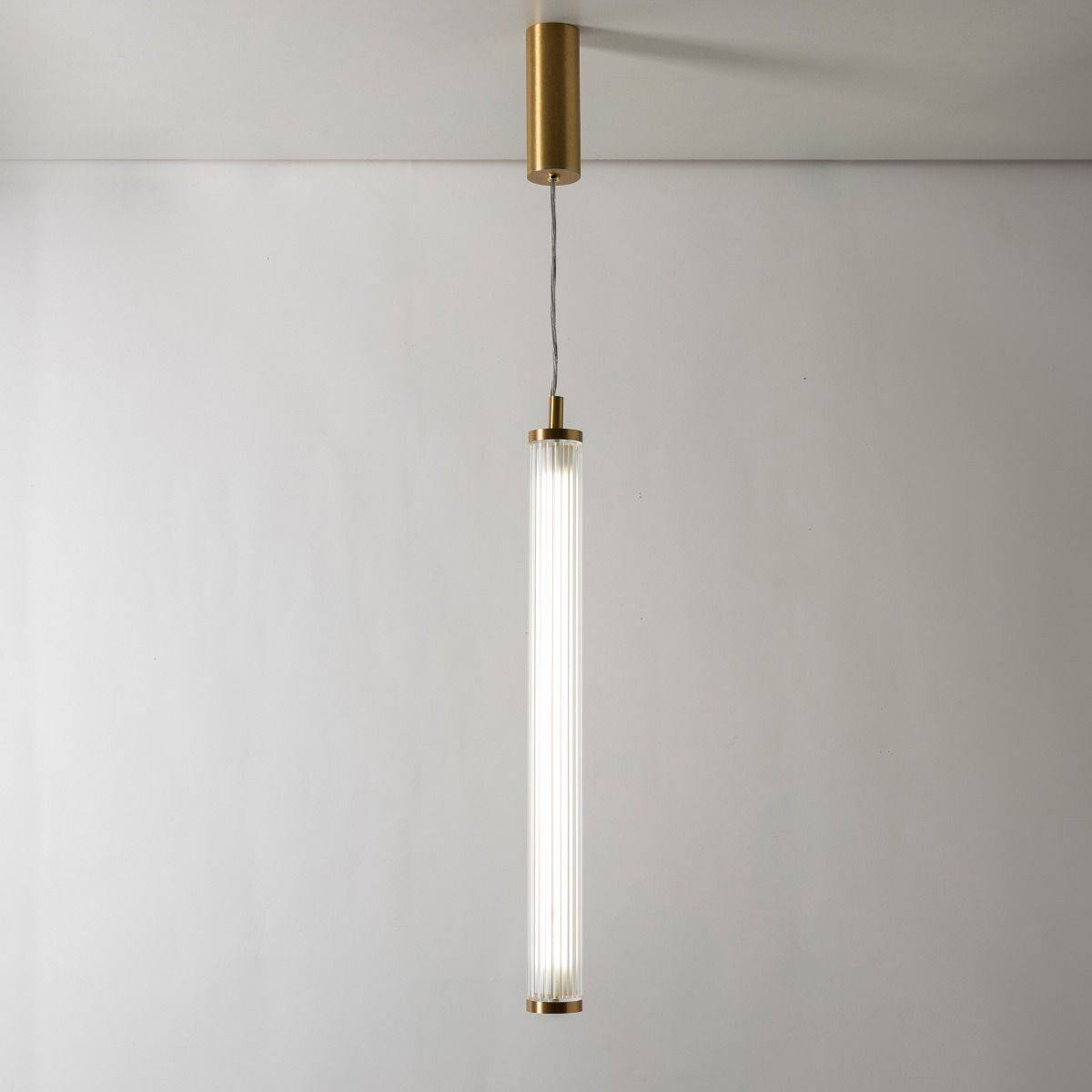 Lampa wisząca COMO 1233 oprawa w kolorze szczotkowanego mosiądzu + pilot - Zuma Line - obrazek 5