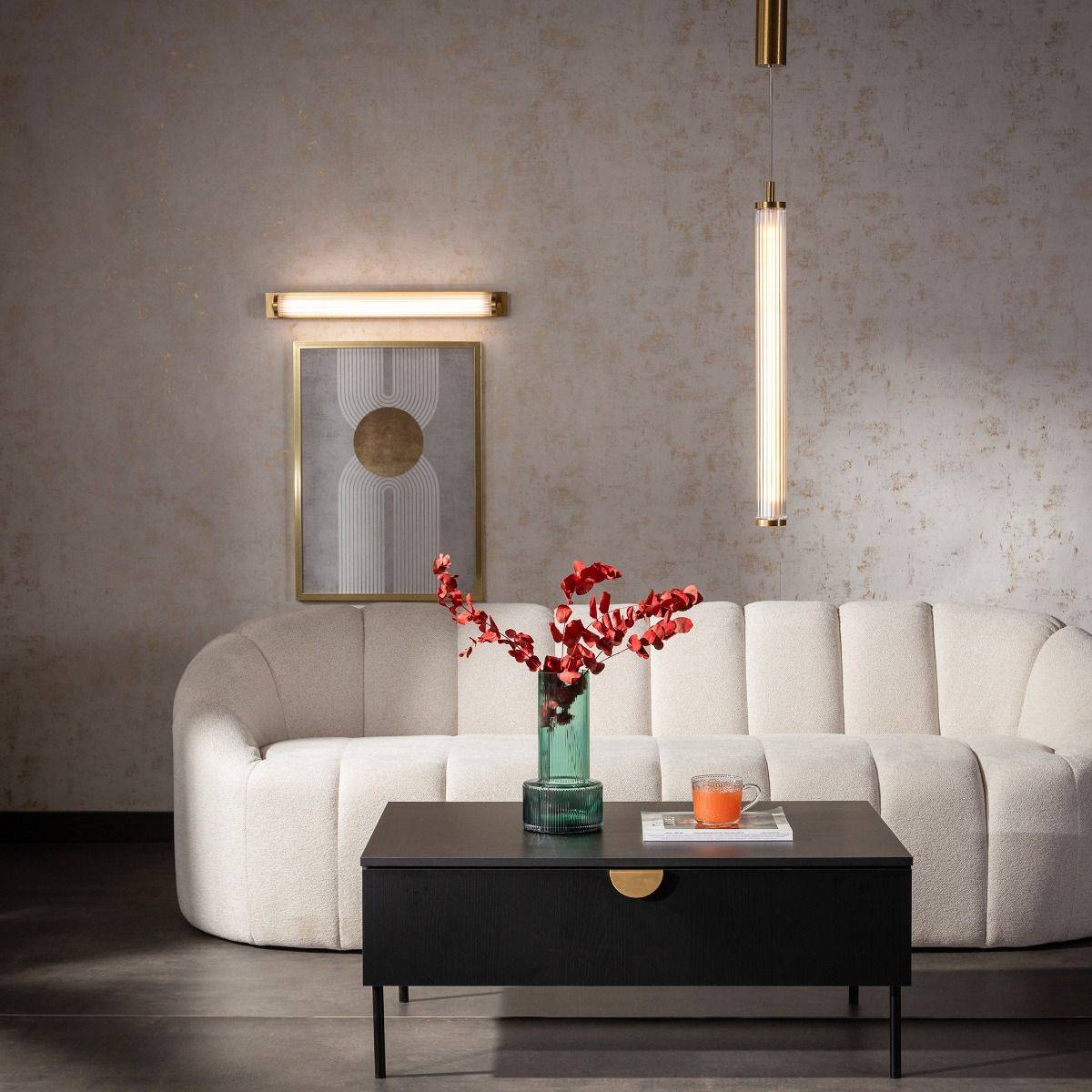 Lampa wisząca COMO 1233 oprawa w kolorze szczotkowanego mosiądzu + pilot - Zuma Line - obrazek 7