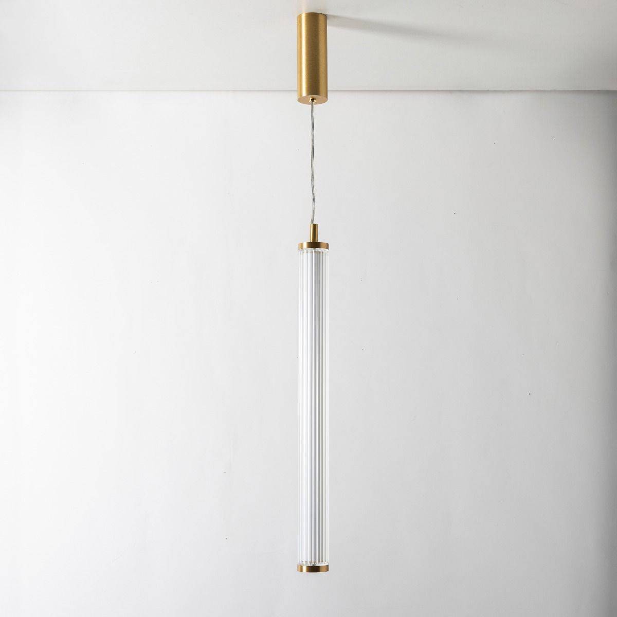 Lampa wisząca COMO 1233 oprawa w kolorze szczotkowanego mosiądzu + pilot - Zuma Line - obrazek 2