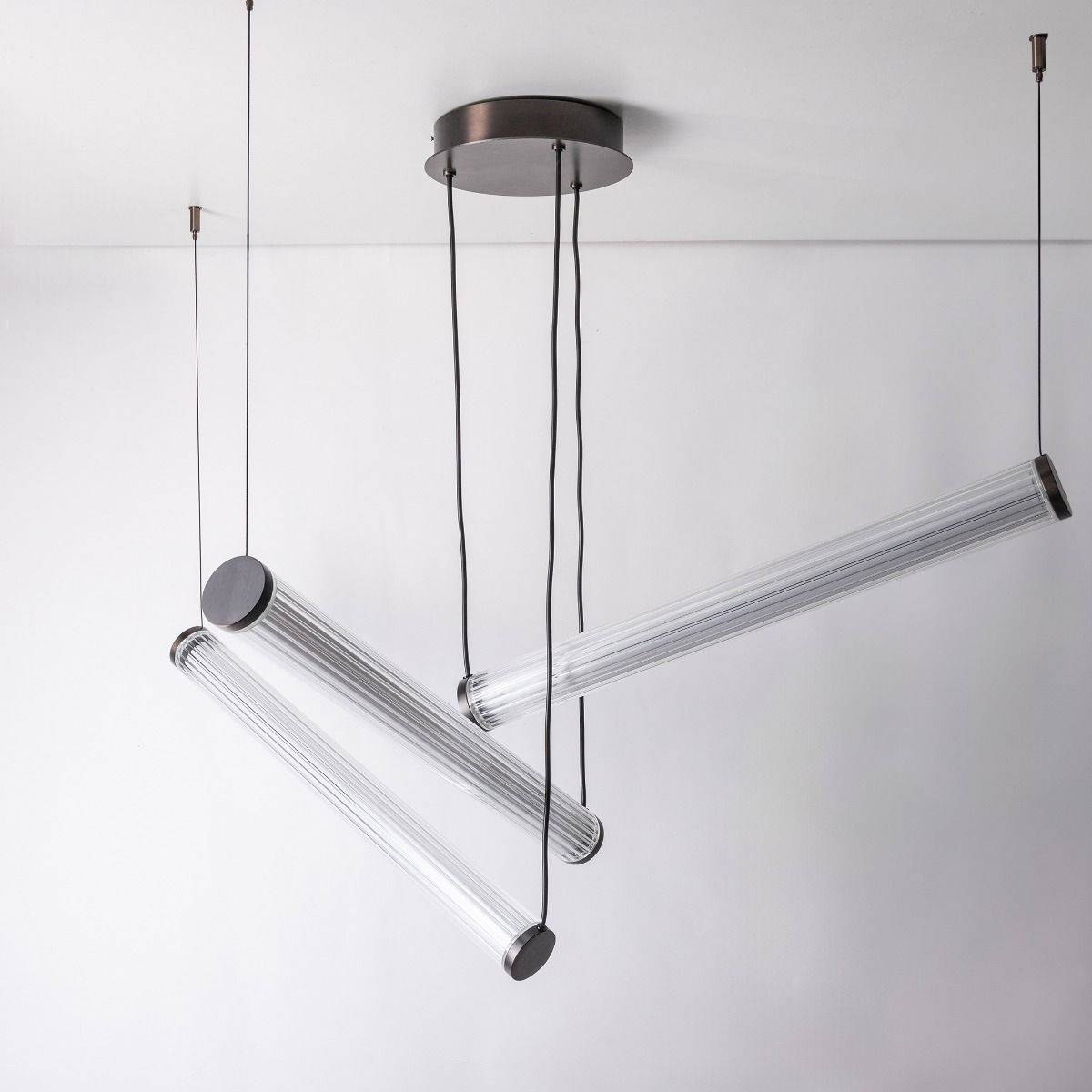 Lampa wisząca COMO 1238 oprawa w kolorze szczotkowanego tytanu + pilot - Zuma Line - obrazek 3