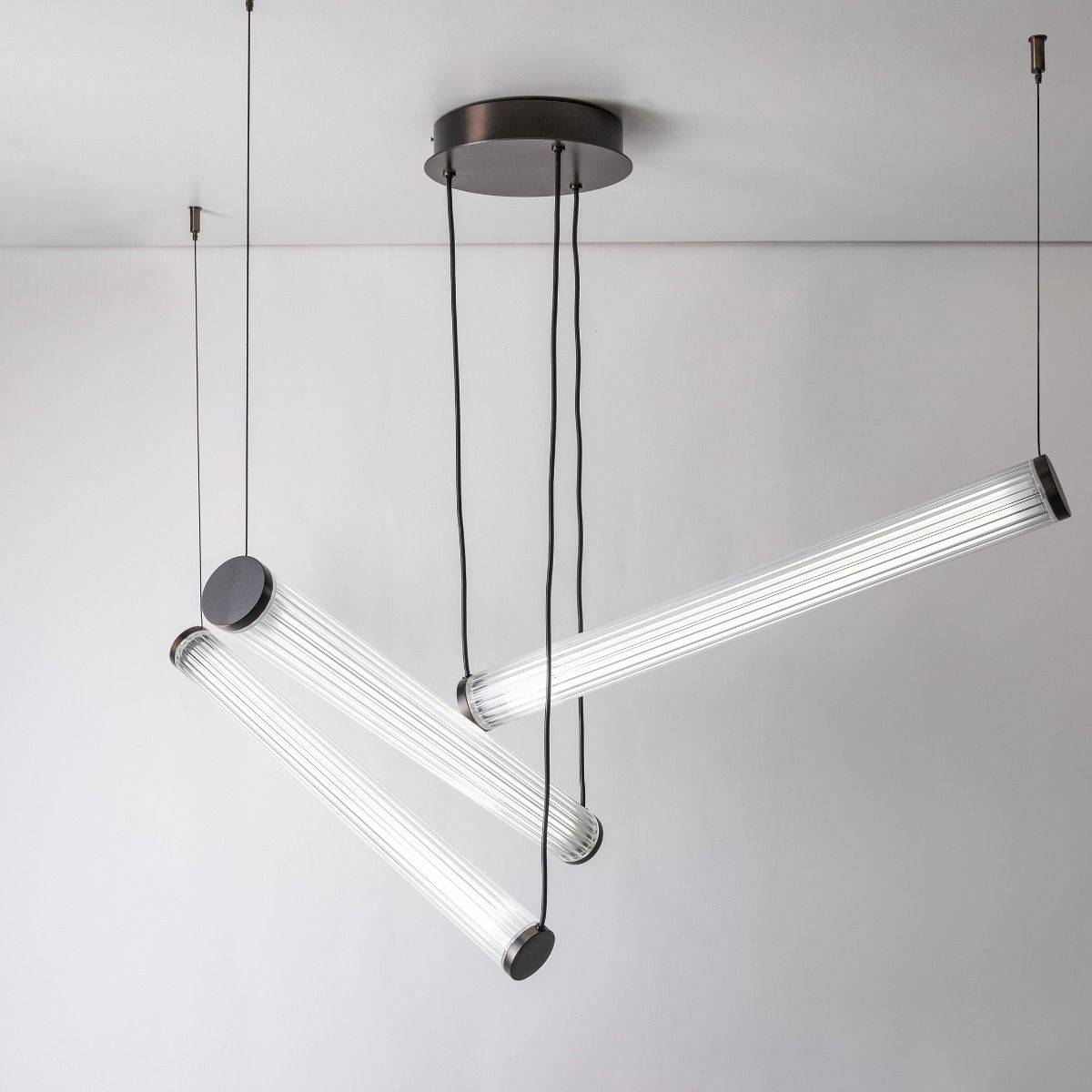 Lampa wisząca COMO 1238 oprawa w kolorze szczotkowanego tytanu + pilot - Zuma Line - obrazek 4