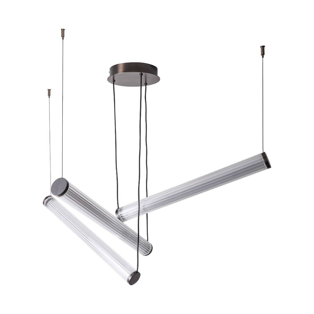 Lampa wisząca COMO 1238 oprawa w kolorze szczotkowanego tytanu + pilot - Zuma Line - obrazek 2