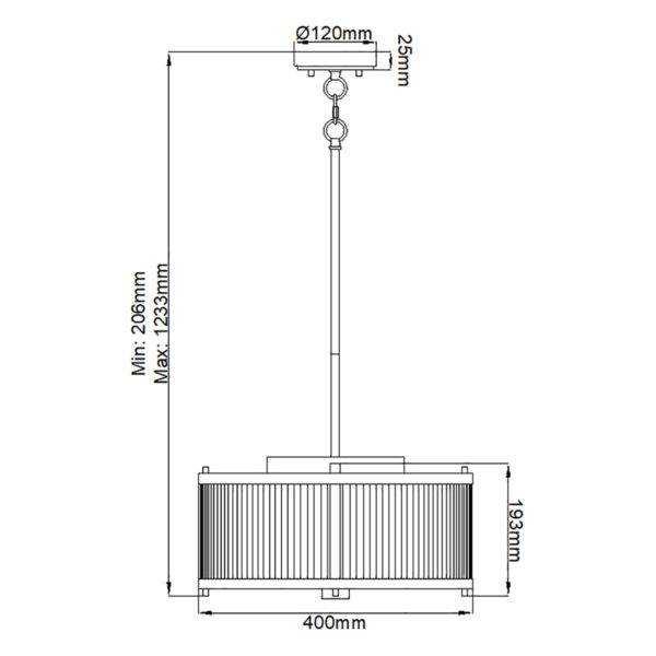 Lampa wisząca CORONA DL-CORONA-3P-BAB oprawa w kolorze starego brązu i mosiądzu - Elstead Lighting - obrazek 8
