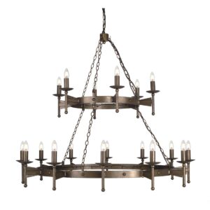Żyrandol Cromwell CW18 brązowa oprawa w klasycznym stylu - Elstead Lighting