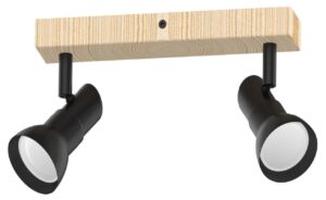 Lampa sufitowa TRIEST JP01A-SP-03S-BWD.356 oprawa w kolorze czerni i drewna - Zuma Line