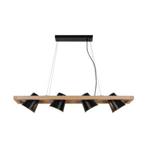 Lampa wisząca ELTI P22077-4 oprawa w kolorze czerni i drewna - Zuma Line