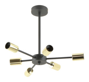 Lampa sufitowa MANDI A8100-6 oprawa w kolorze czerni i złota - Zuma Line